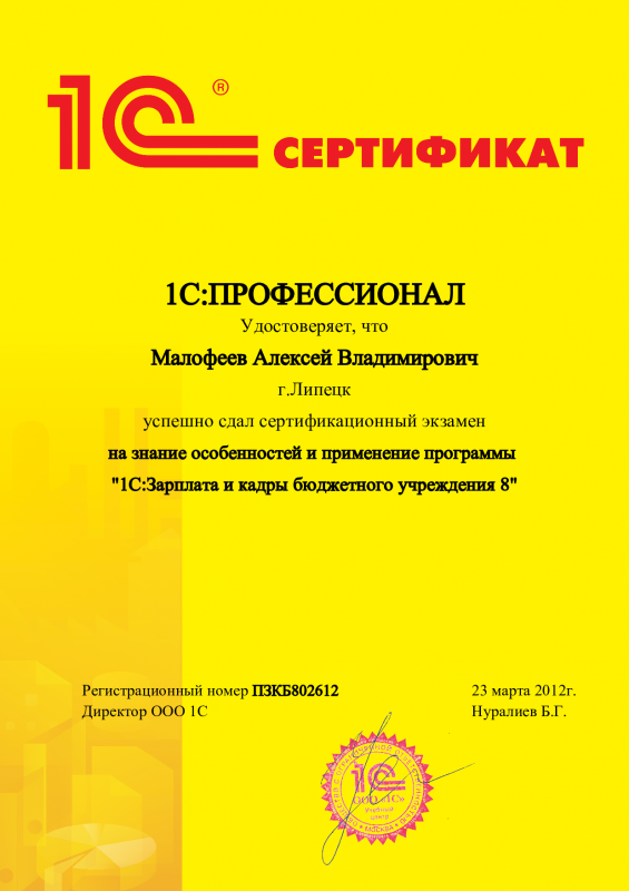 1С:Профессионал. Зарплата и кадры бюджетного учреждения 8