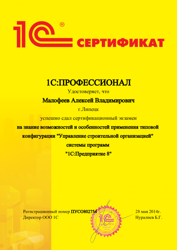 1С:Профессионал. Управление строительной организацией 8