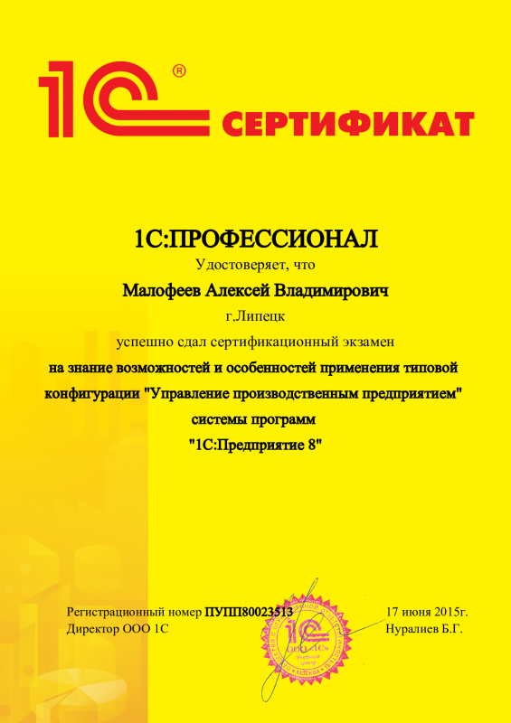 1С:Профессионал. Управление производственным предприятием 8