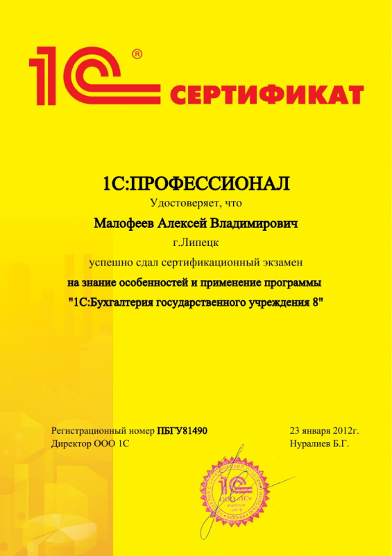 1СПрофессионал Бухгалтерия государственного учреждения 8